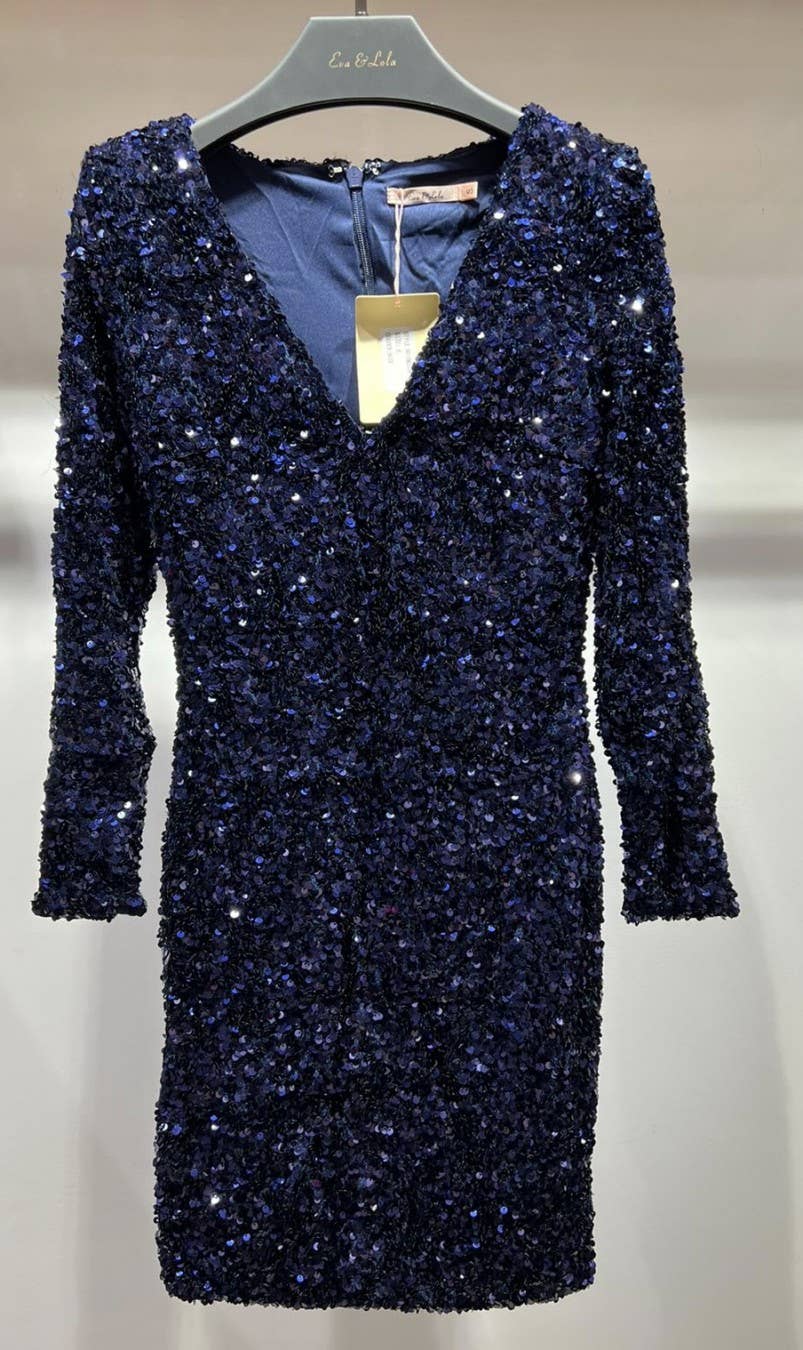 Eva & Lola - Epsilonn – Engroshandel Kjole - Dame – HM2338 - Kort kjole med rhinsten3