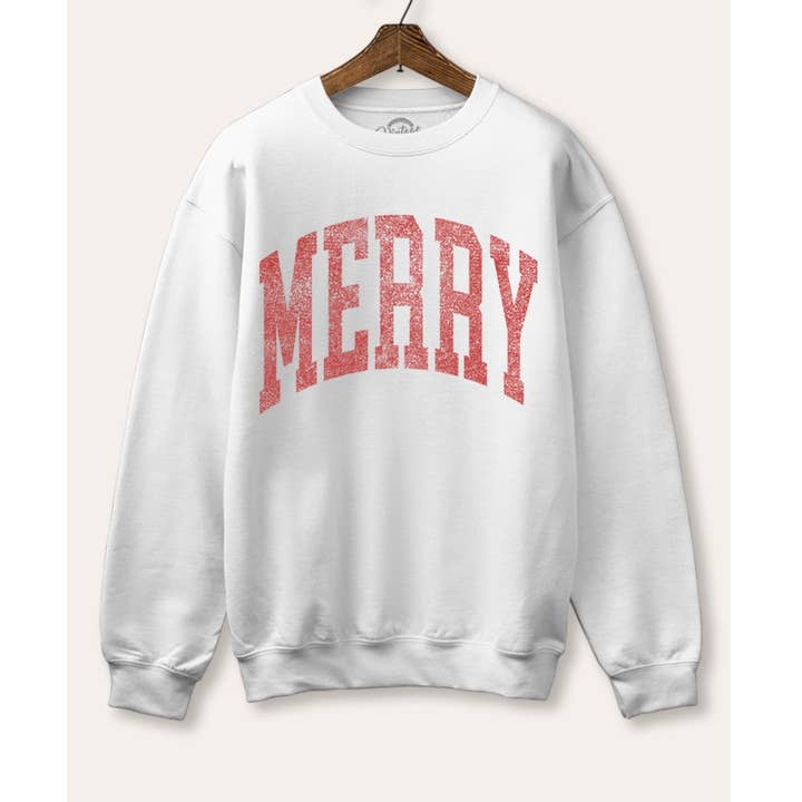 MERRY TYPOGRAPHY CHRISTMAS FLEECE SWEATSHIRT for wholesale by STARCHIS