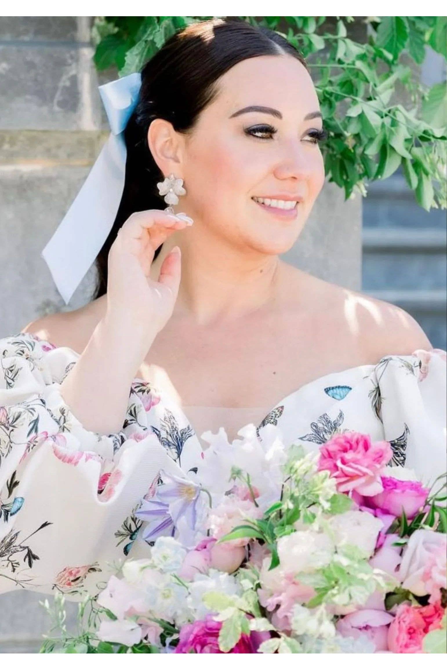 Latelita – Engroshandel Hængeøreringe og creoløreringe – Barok perle hvid blomst dråbe øreringe sølv15