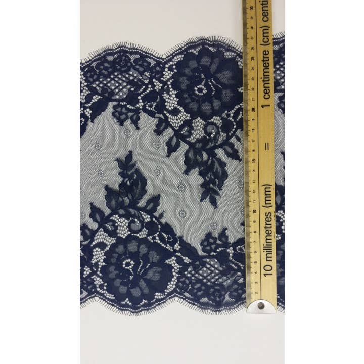 Blue Lace Trim French Chantilly Bridal Wedding Eyelash for wholesale on Faire3