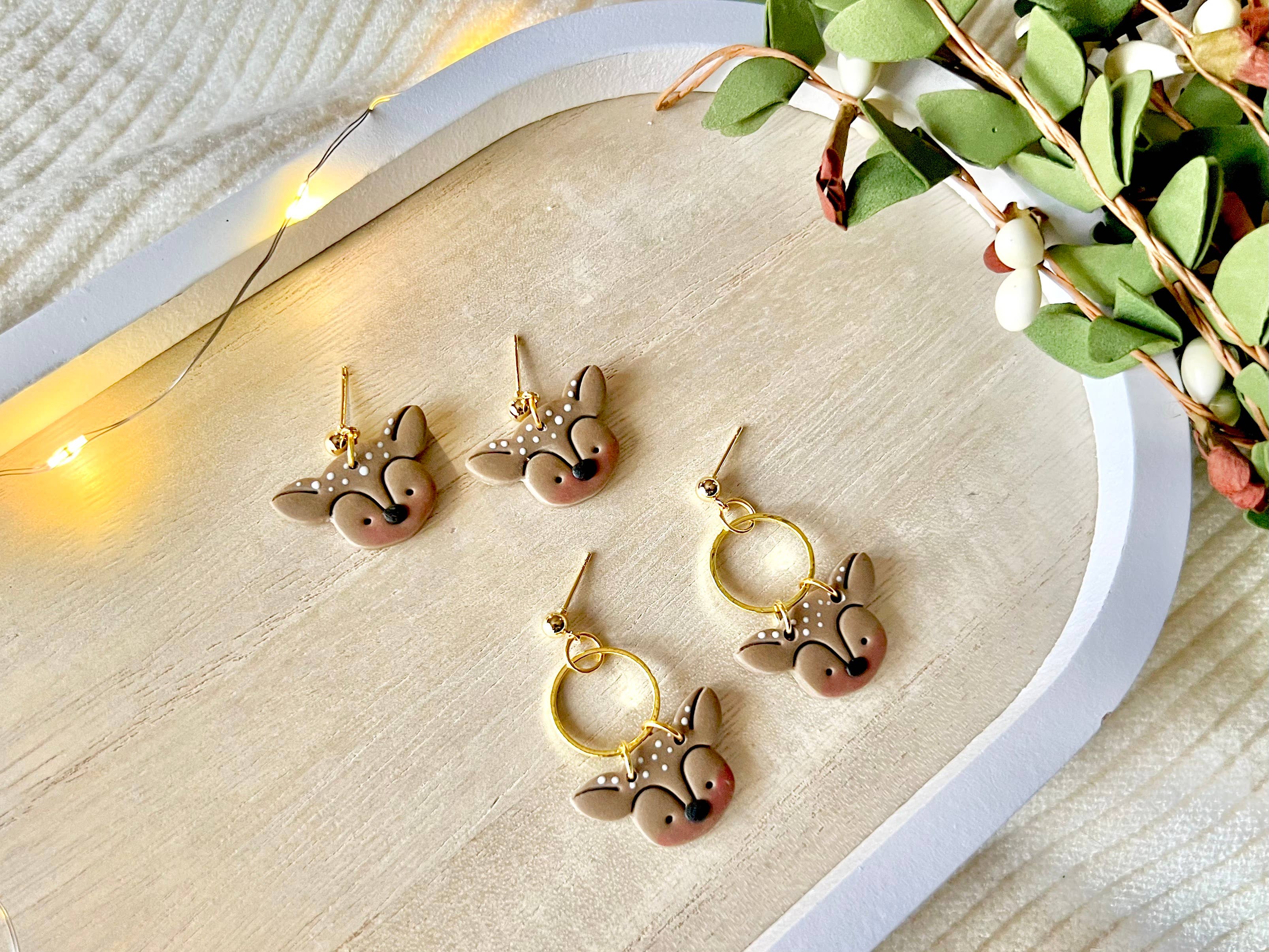 SeizeTheClayJewelry - Wholesale Dangle Earrings - Reindeer Earrings, Deer Clay Earrings7