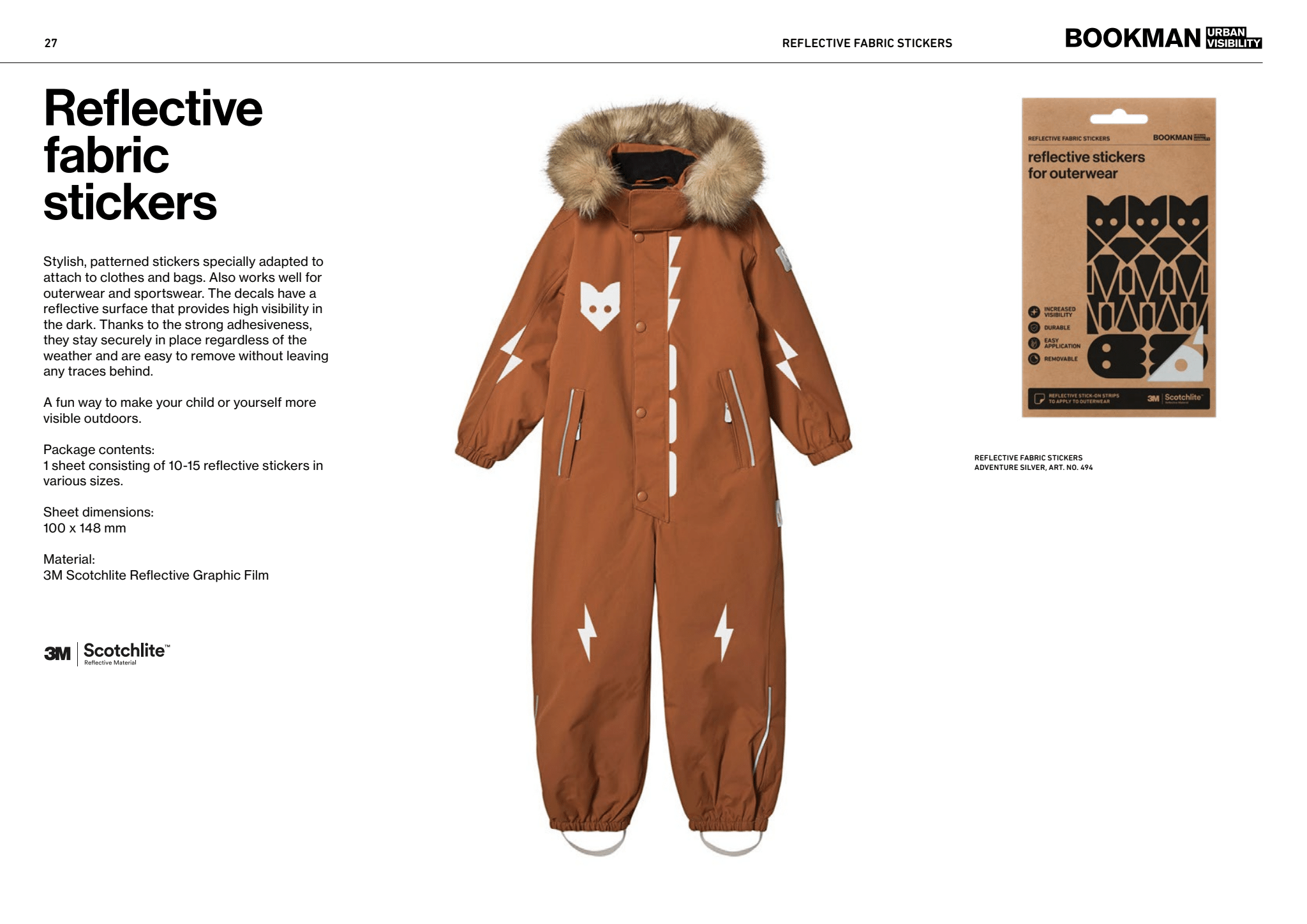 Bookman Urban Visibility – Adesivo por atacado – Autocolantes de Tecido Refletor Aventura Prata1