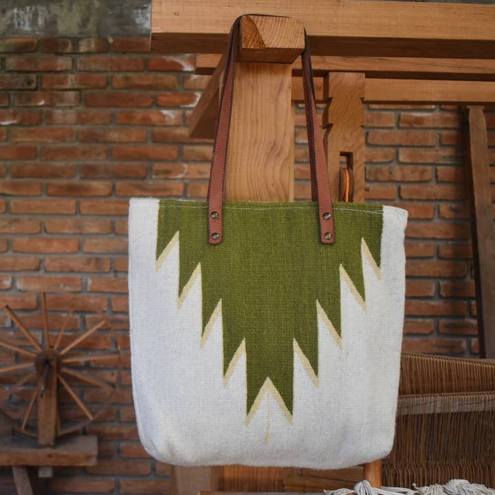 The Zapotec Weavers – wholesale Tote bag – Women's – Zapotec Green Diamond Bag