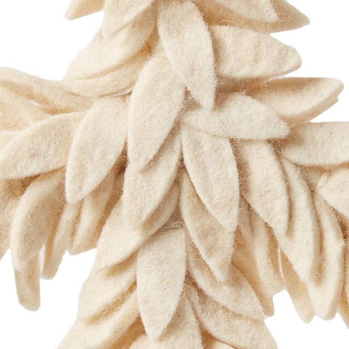 Arcadia Home - Wholesale Wreath - Handmade Felted Wool Wreath - Peace Symbol in Cream, Xmas3