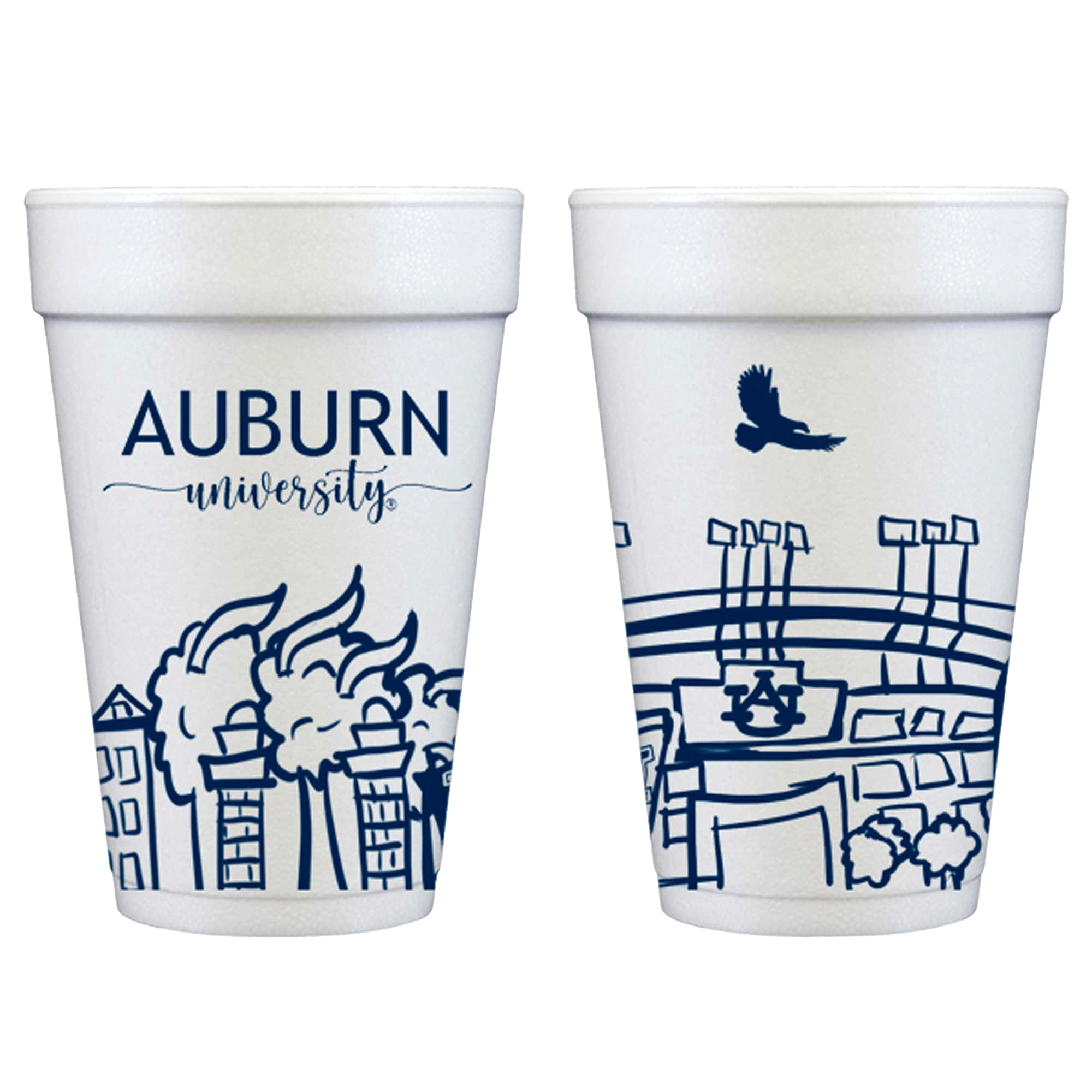 Personalized Campus Landmark Skyline Foam Cups