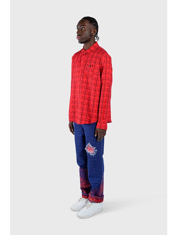 Lantern Rød Eternal Flowers Distressed Jeans for engroshandel på Faire1