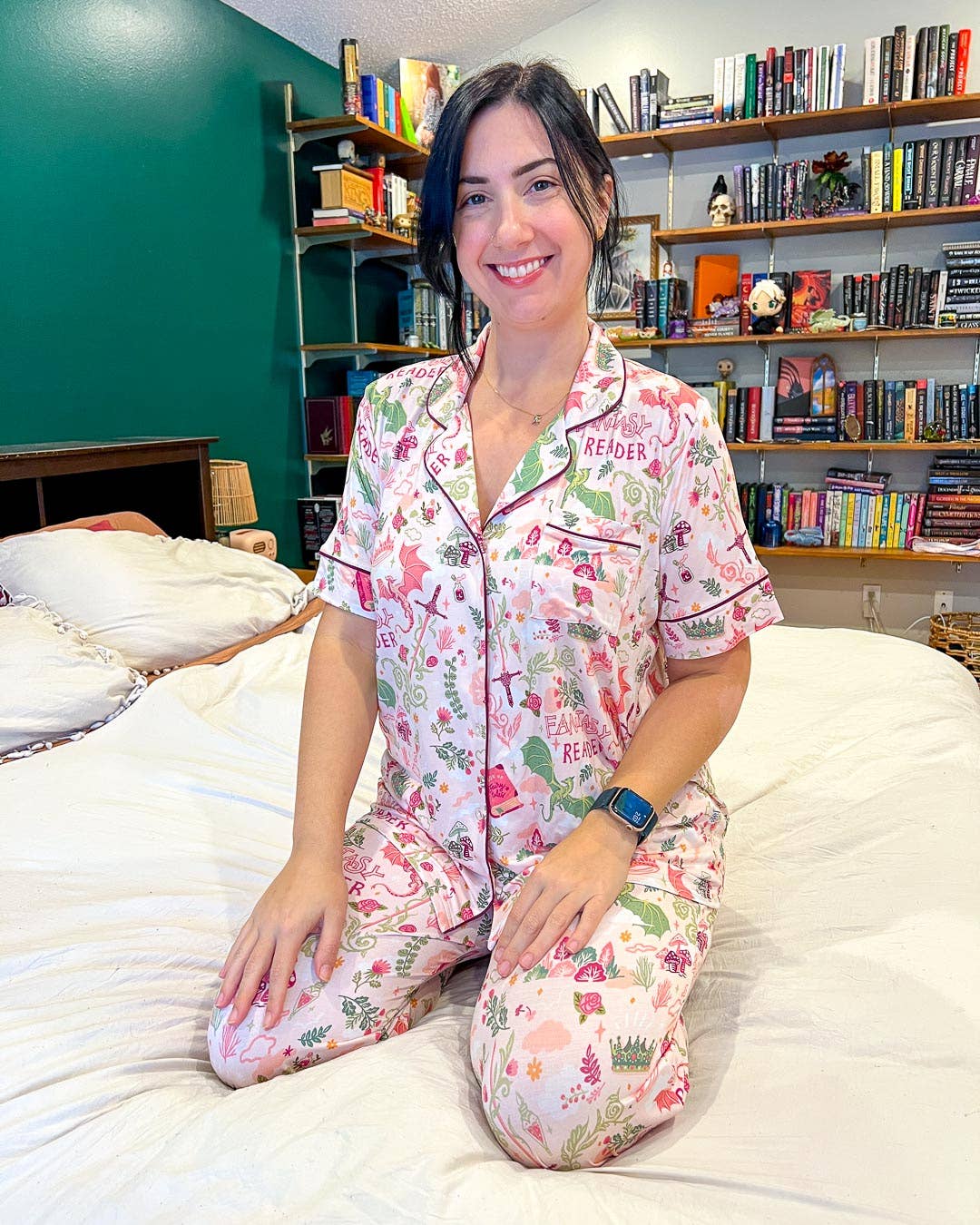 Blissfully Bookish Company - Wholesale Sleepwear Set - Women's - Fantasy Reader Bamboo Long Pants Pajama Set4