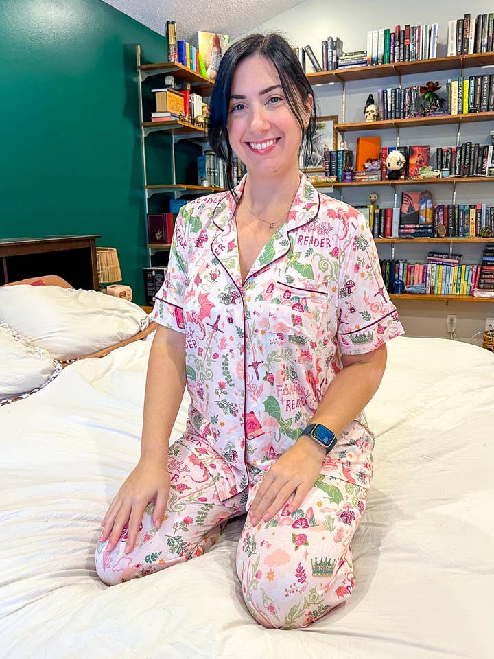 Blissfully Bookish Company - Wholesale Sleepwear Set - Women's - Fantasy Reader Bamboo Long Pants Pajama Set4