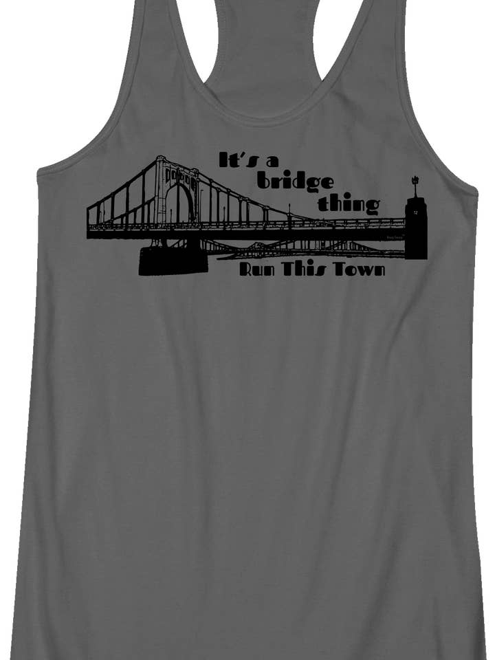 It's A Bridge Thing (Black Graphic) - Women's Racerback Tank for wholesale by Brag Swag