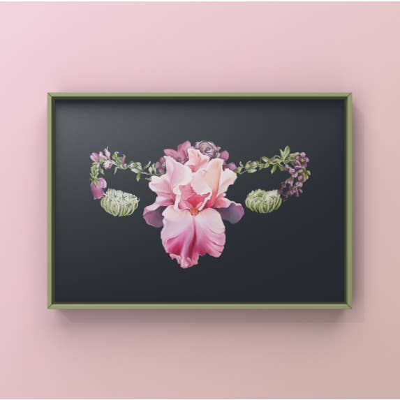 Trisha Thompson Adams - Wholesale Art Print - Floral Uterus Anatomy Art Print1