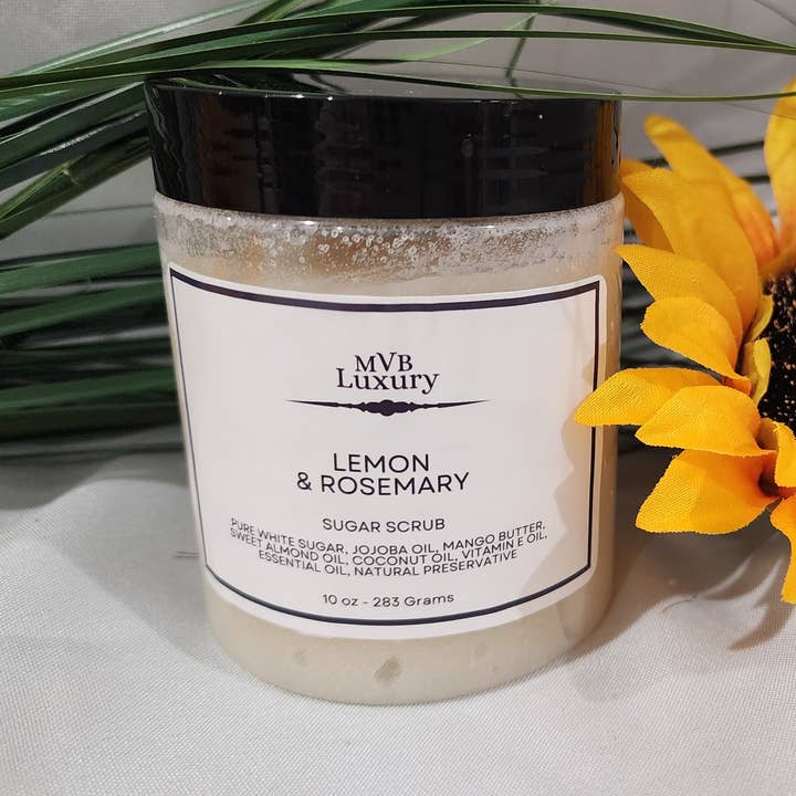 GOMMAGE AU SUCRE CITRON & ROMARIN POT DE 10 ONCES pour la vente par MVB Luxury