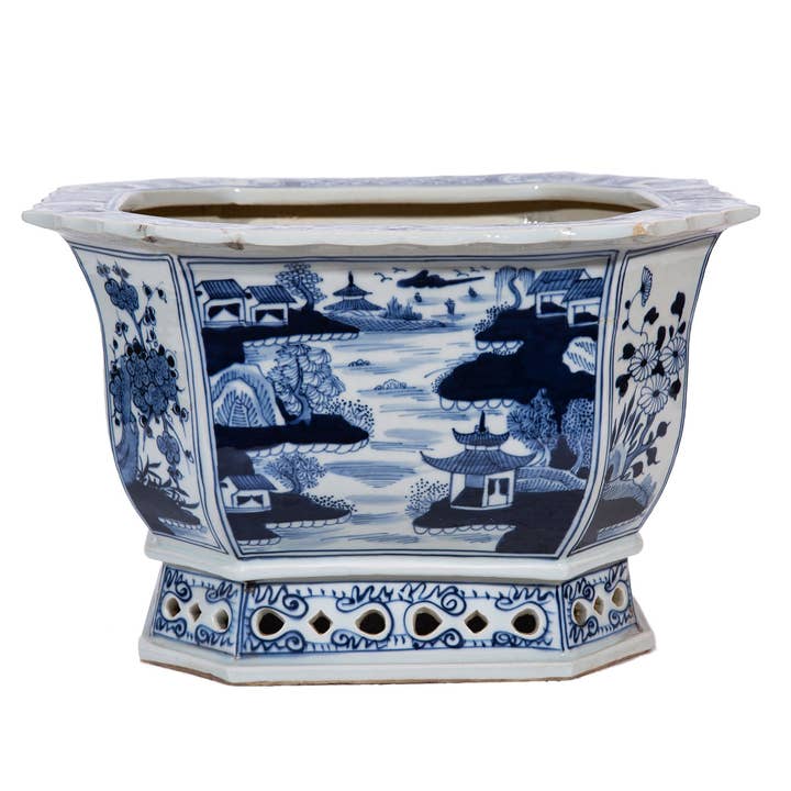 Handmade Foot Bath Planter Lake Pavilion for wholesale by Legend Accents