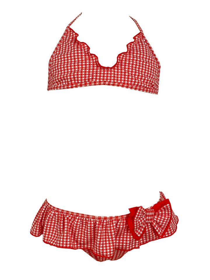 Top Gisele de corte baixo com cuecas folho por atacado de Red Point