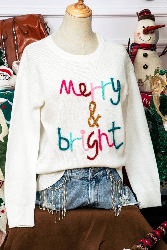 Comme indiqué Pull décontracté de Noël automnal Joyeux&Éclatant*S-3XL en vente sur Faire2