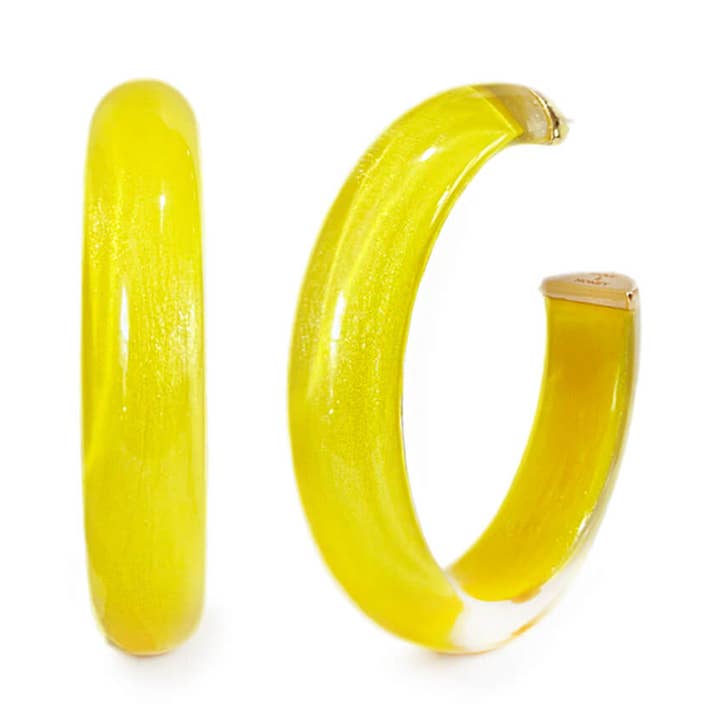2" Medium Banana Illusion Hoop Earrings for wholesale by Gold & Honey