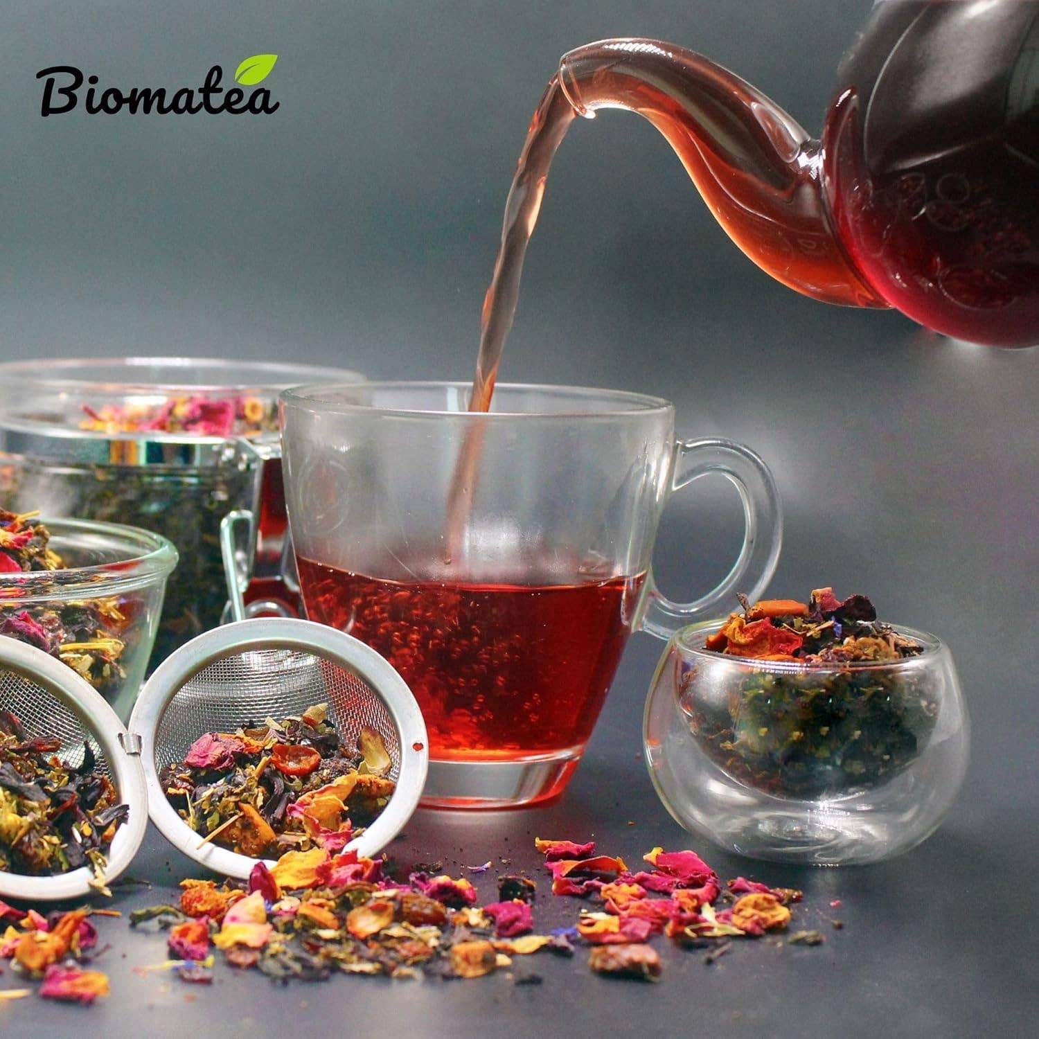 Biomatea - Wholesale Losse thee - Rozenknoppen, 100 g geurige, hele rozenthee bloemen, rozenthee, rozen thee tea6