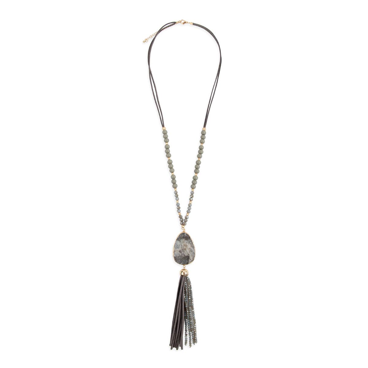 MYS Wholesale Inc - Wholesale Pendant/Charm Necklace - Natural Stone With Tassel Pendant Necklace1