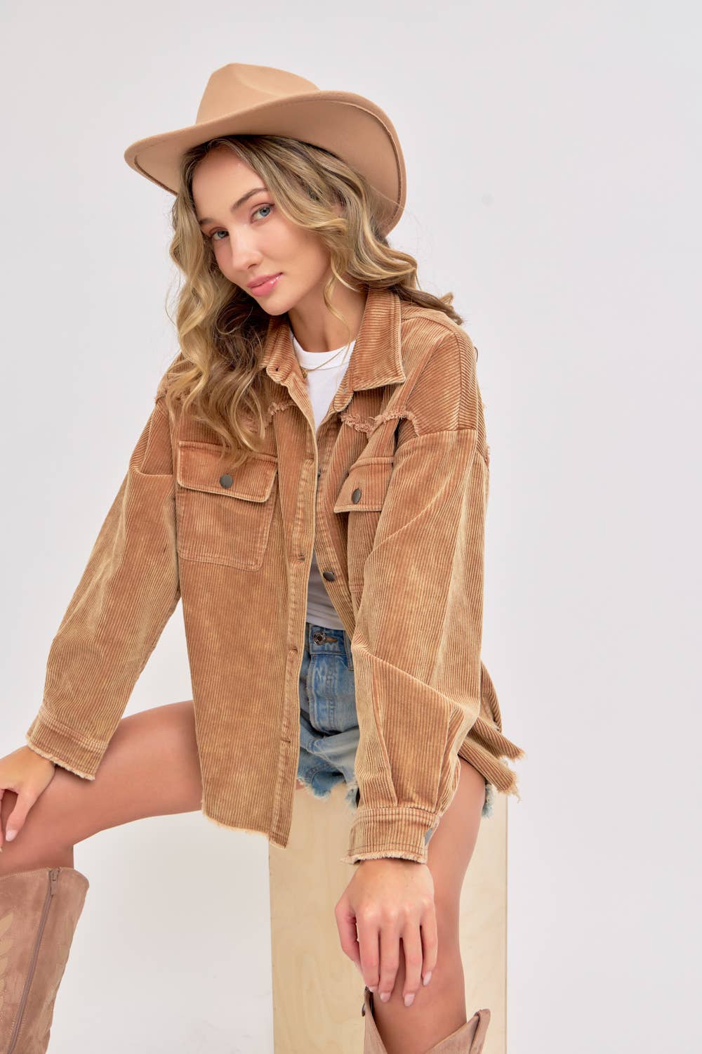 Sweet Lovely by Jen - Wholesale Shirt Jacket/Shacket - Women's -  CORDUROY SHACKET MINERAL WASHED COWBOY WESTERN COMBINED7