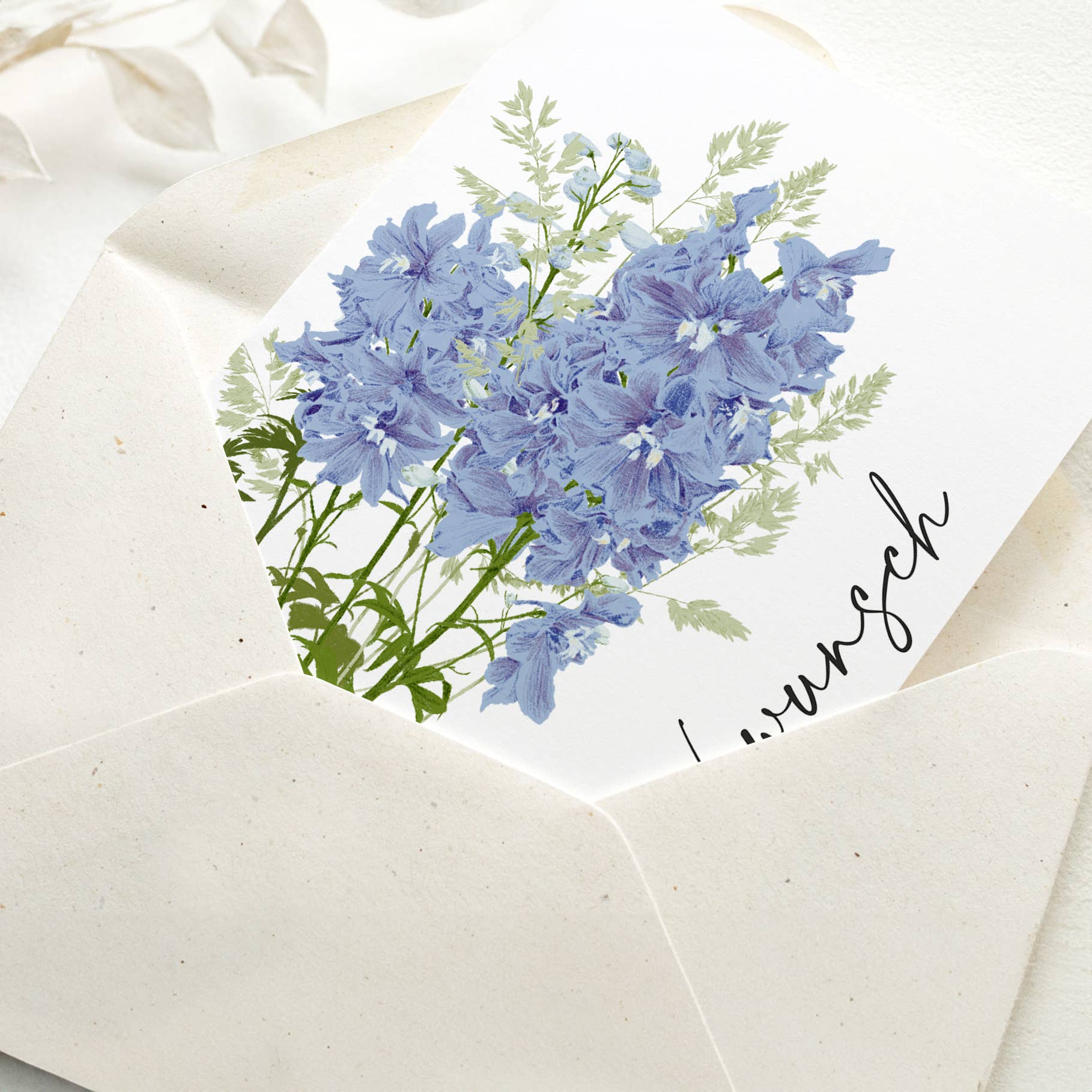 Wildblumen Atelier - Wholesale Congratulations Card - Greeting card congratulations blue flowers, with envelope, FSC4