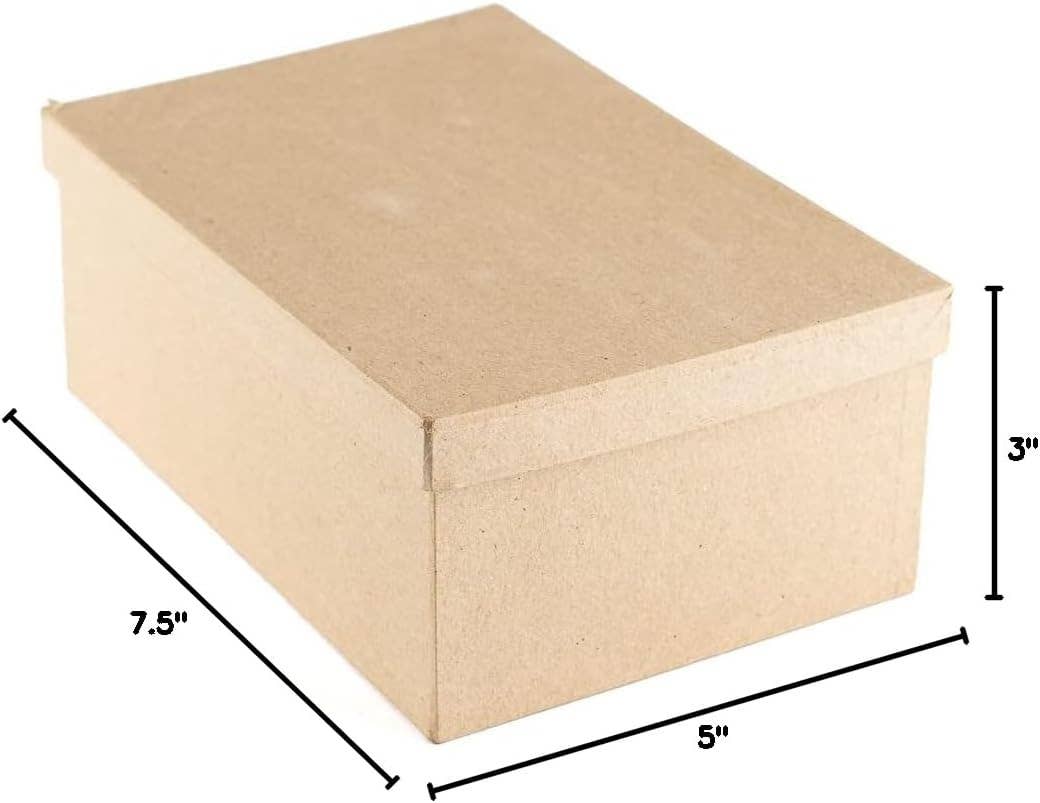 Factory Direct Craft - Wholesale Gift Box - Pre-Made Rectangle Paper Mache Box -  7-1/2" x 5" x 3"5