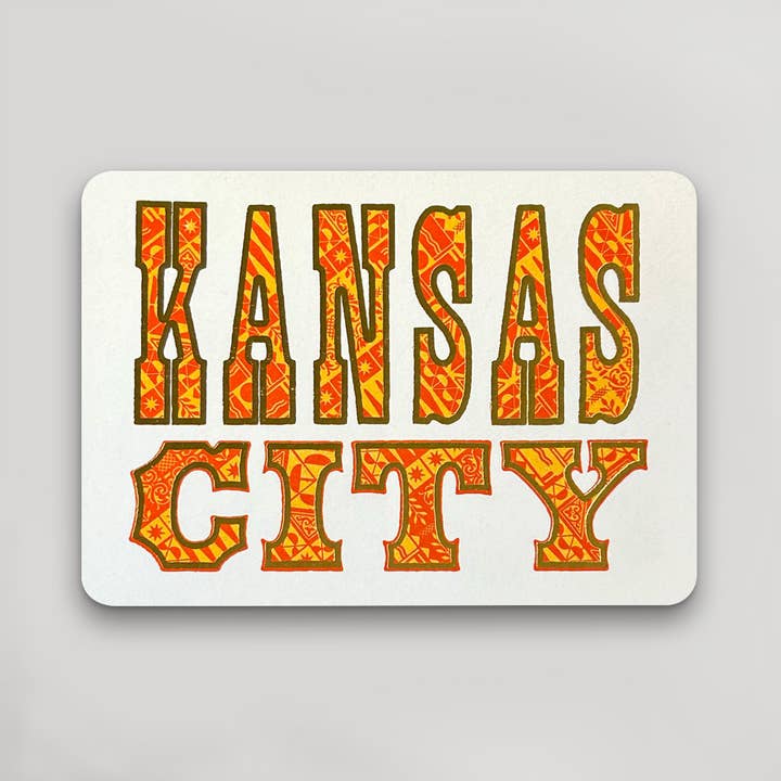 Kansas City Postcard - Red and Gold for wholesale by Hammerpress