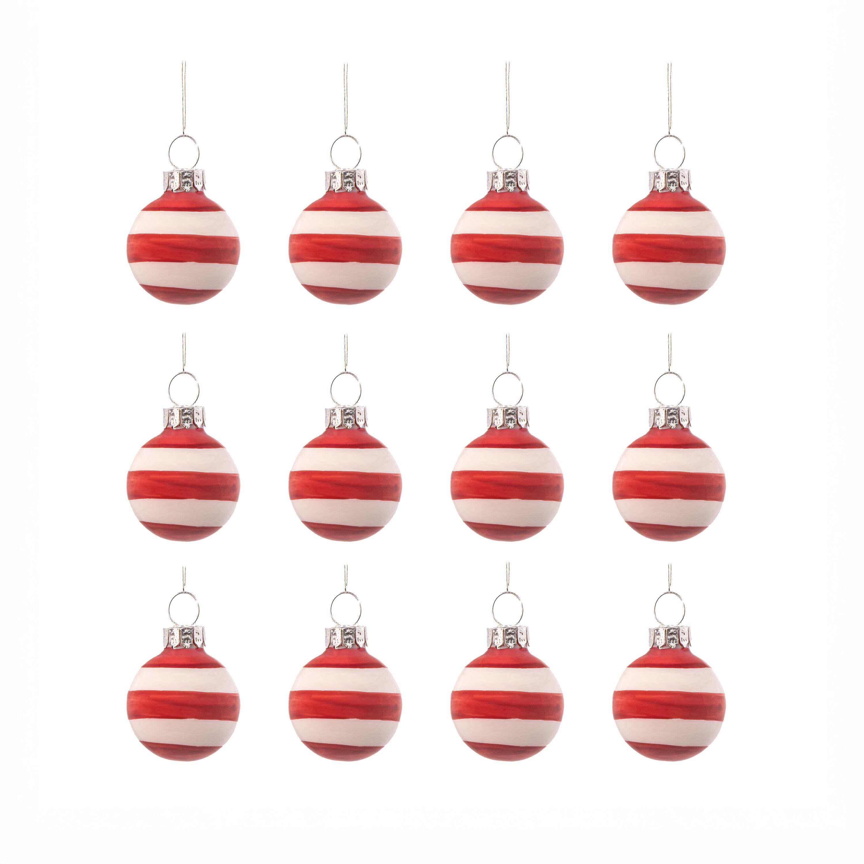 Sass & Belle Europe - Wholesale Christmas Decoration - Mini Bauble Red & White Stripe -  Set of 121