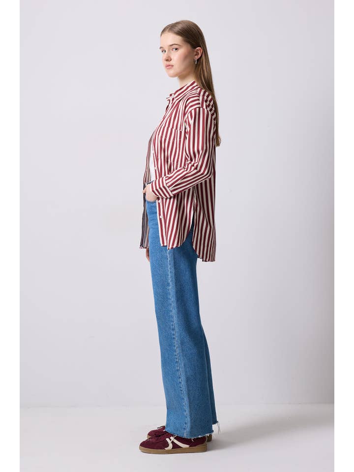 Bordo THICK STRIPED OVERSIZE SHIRT for wholesale on Faire1
