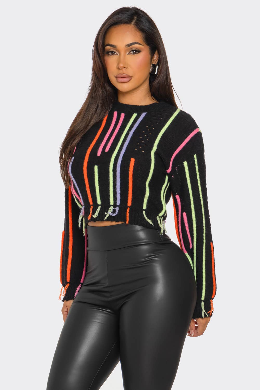 Multi MULTICOLOR SWEATER TOP for wholesale on Faire2