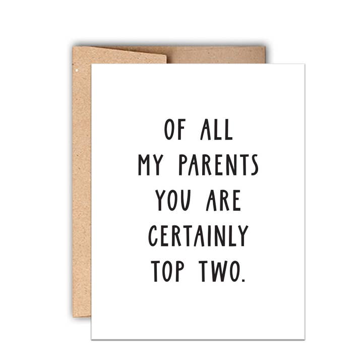 Top Two Parents Mother's or Father's Day Card for wholesale by Stack Paper Press
