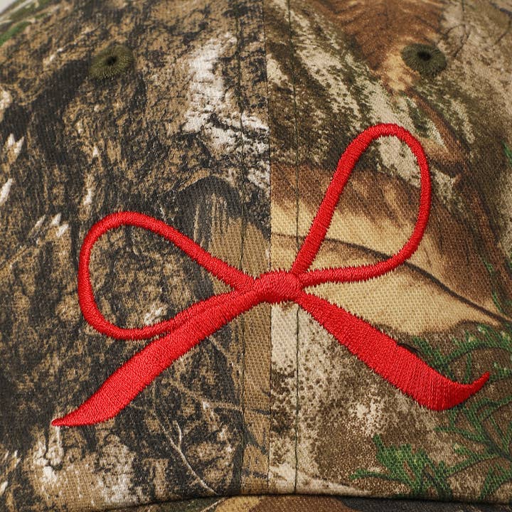 Fashion City - Wholesale Baseball Cap - Women's - Ribbon Bow Embroidery Camo Baseball Cap7