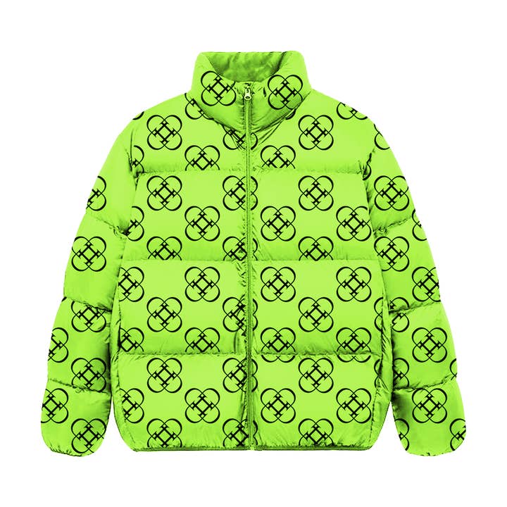 SLIME GREEN PUFFER JACKET for wholesale by DÄS NINE