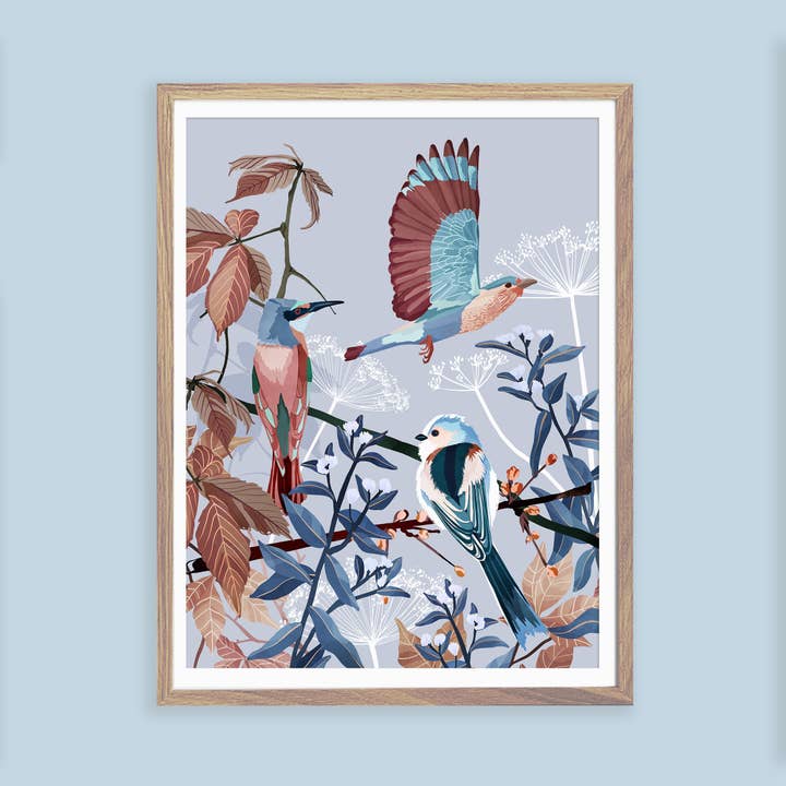 Affiche - Les oiseaux de l'hiver pour la vente par Goed Blauw