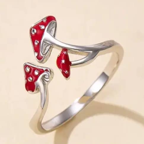 RED MUSHROOM RING (ADJUSTABLE) for wholesale by Ashlen