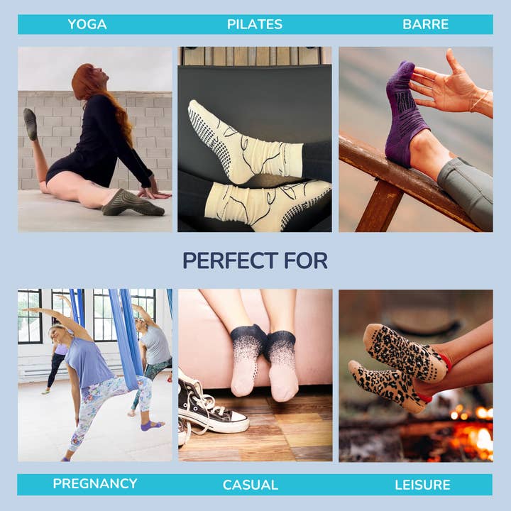 Tucketts - Wholesale Socks - Women's - Tucketts Crew Closed Toe - Cornsilk Sands Pilates Socks - Non-Slip Grip, Closed Toe, Barre & Yoga - Women's6