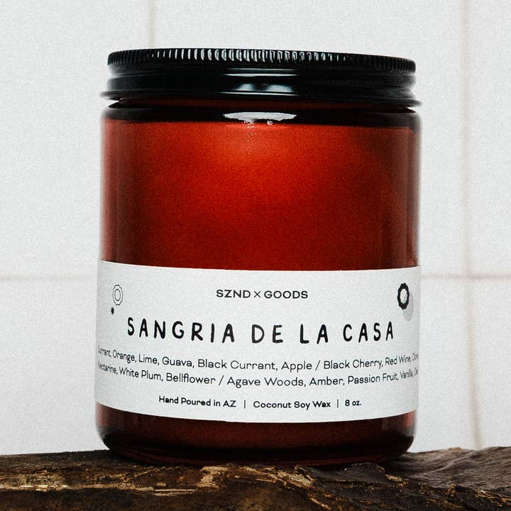 Sangria de la Casa Wooden Wick Candle for wholesale by SZND GOODS