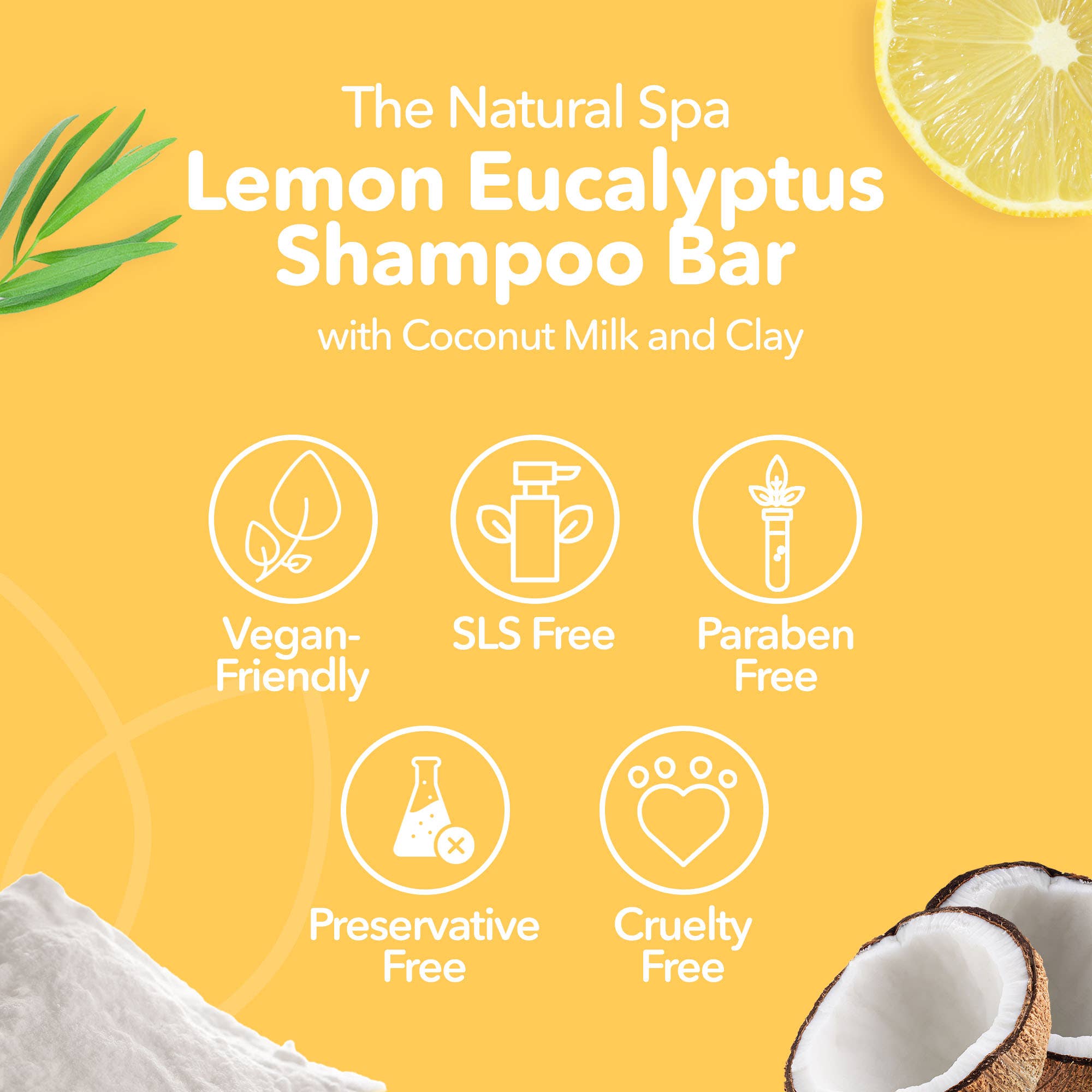 The Natural Spa Cosmetics - Wholesale Shampoo Puck/Solid Shampoo - Eucalyptus Lemon Shampoo Bar1