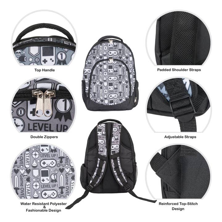 Magnolia - Wholesale Backpack - Kids - Gamer Backpack & Lunchbag Set1