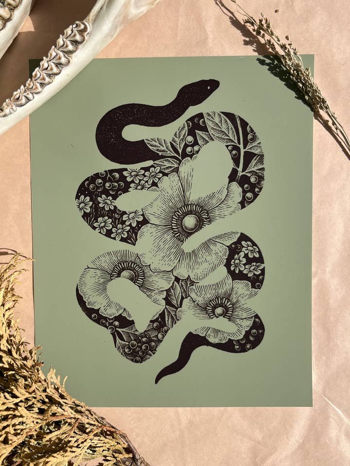 Snake Bouquet Print för wholesale av Tenderheart Studio