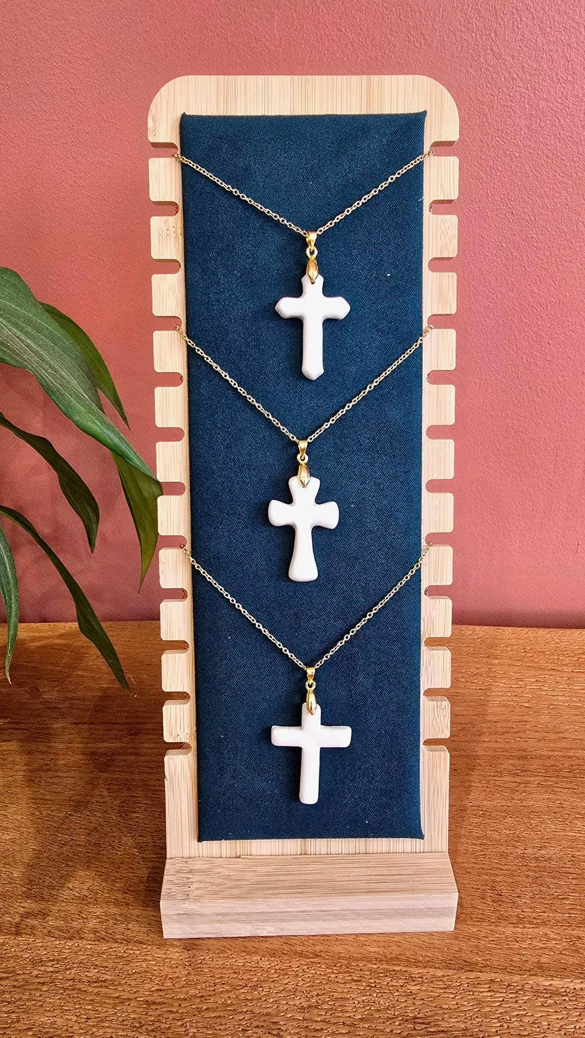 LES POTERIES DE SHAKTI - Wholesale Pendant/Charm Necklace - Artisanal Ceramic Cross Pendant2