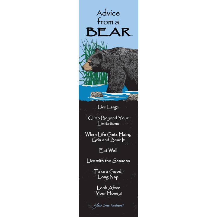 Advice from a Bear Laminated Bookmark for wholesale by Advice for Life by Your True Nature
