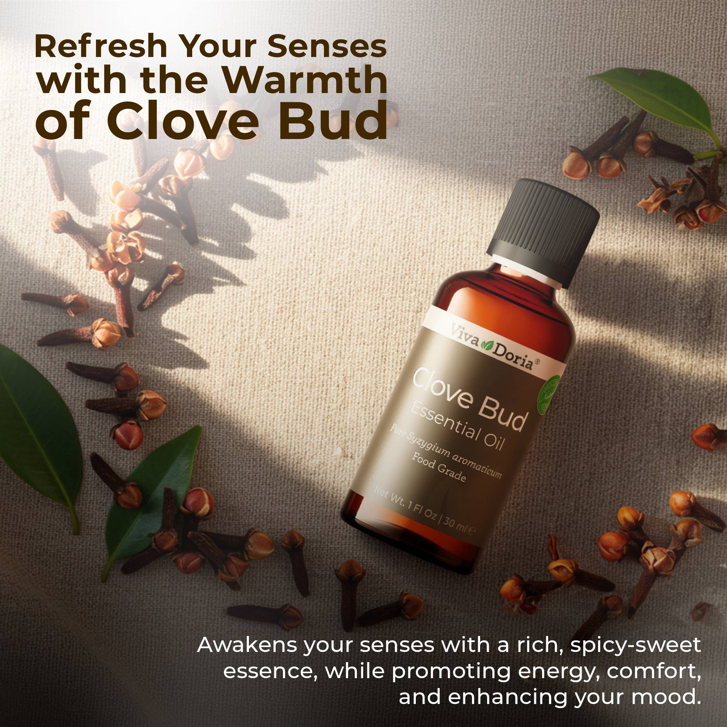 VIVA DORIA INC. – Engroshandel Æterisk olie – Æterisk olie af nellike knop, fødevarekvalitet, 30 ml (1 flydende ounce) 2