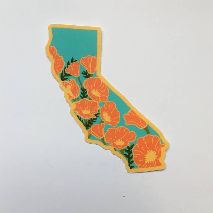 Lil Boat Boutique - Wholesale Sticker - California Poppy 3" Vinyl Sticker State Flower Series6