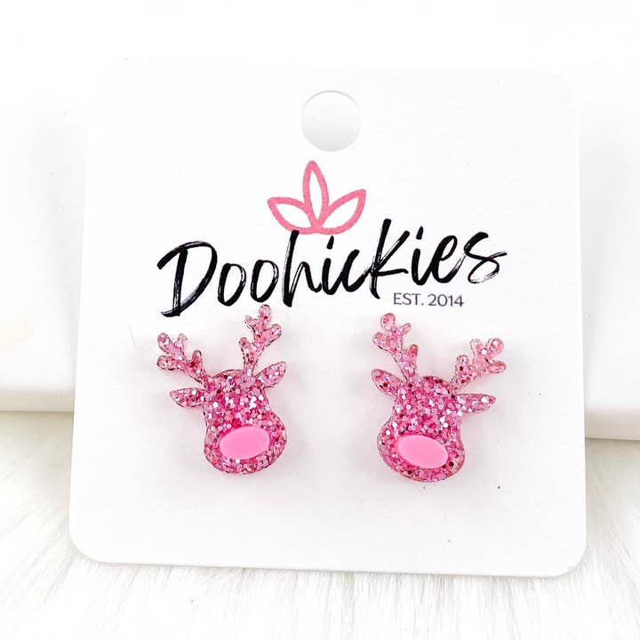 Clara Reindeer Studs -Christmas Earrings for wholesale by Doohickies