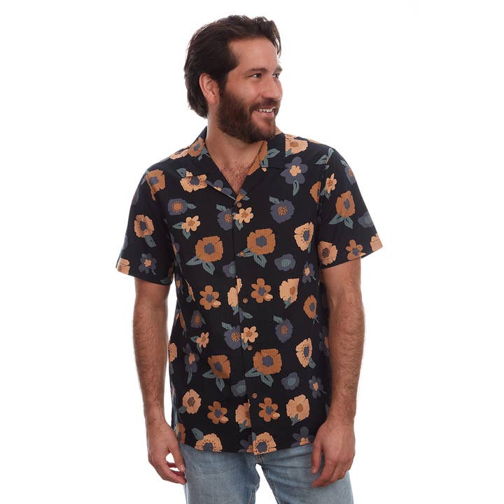 Camisa Kai con estampado floral en seersucker. para venta al por mayor de PX