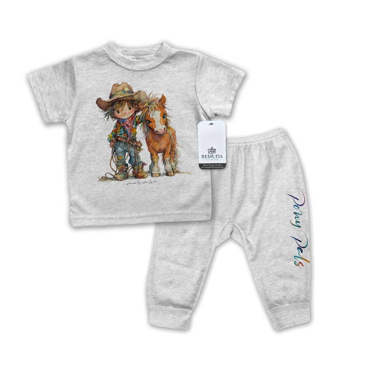 Pony Pals Cowboy - Infant Western 2-Piece Sleepwear Pajamas for wholesale by Remuda Western Wear