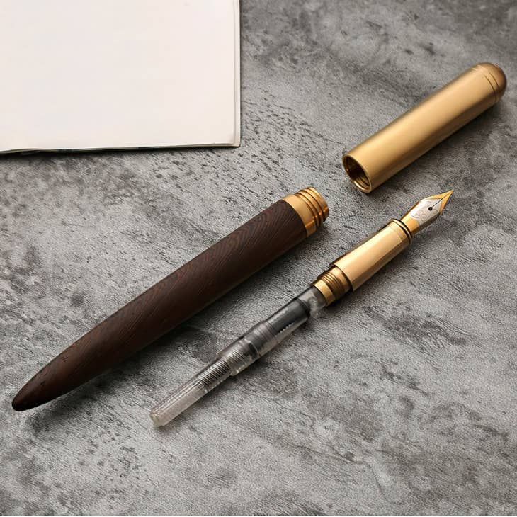 Wholesale The Hemmingway  Handmade Wood and Brass Fountain Pen