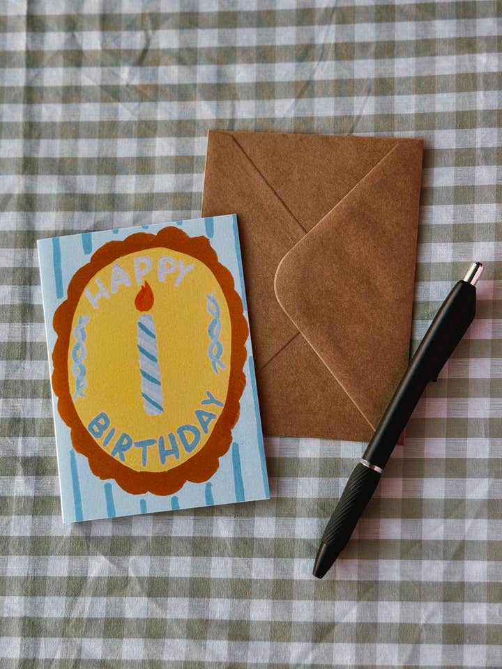 Geburtstagskarte in Blau für den Großhandel von Itzy Bitzy Art Shop