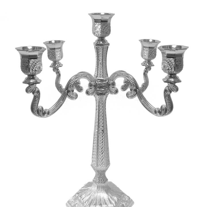 SLVR Filigree Candelabra 5 Light 16" for wholesale by A&M Judaica And Gifts