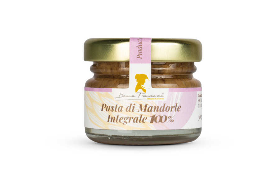 Donna Francesca – wholesale Nötsmör – 100 % hel mandelpasta - premium från Italien, 30 g0