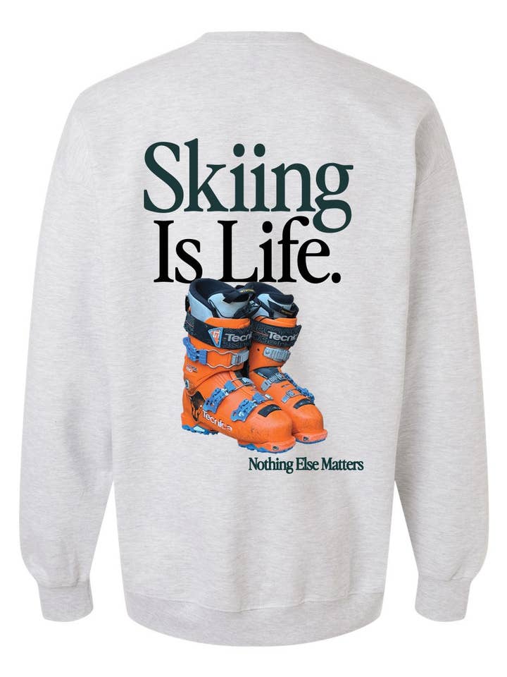 "Skiing Is Life" Rundhals-Pullover für den Großhandel von Raw & Rebellious